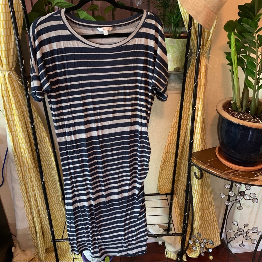 CAbi Style #315 Gray Navy Perfect Tee Dress